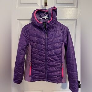 Faded Glory Purple Puffer Jacket with Pink Trim